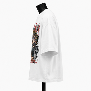 เสื้อยืดโอเวอร์ไซส์ลายกราฟิกสำหรับผู้ชาย ผ้าฝ้ายวินเทจสไตล์สตรีทแวร์ พิมพ์ลาย Faith แฟชั่นลำลอง - Product Image 4