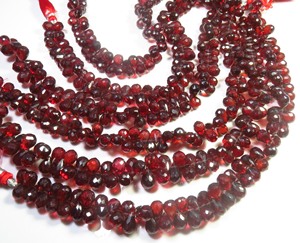 โกเมนธรรมชาติลูกปัด Briolette ตัดหยดน้ำตาแอฟริกัน7-11มม. เครื่องประดับสีแดง mozambique ทำให้ตัดเหลี่ยมเพชรพลอยที่มีคุณภาพสูงแพ็คจำนวนมาก - Product Image 4