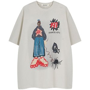 Camisetas de hip-hop para hombre de alta calidad, camisetas holgadas de manga corta con estampado de algodón para hombre, camisetas para hombre - Product Image 5