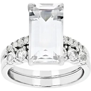 Elegantes weißes Saphir Brautschmuck-Set in 925 Sterling-Silber  Luxus-Brautset für Damen, perfektes Brautgeschenk