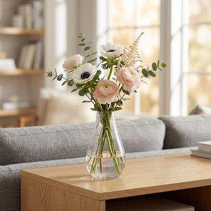 Minimalist Glass Teardrop Bud <b>Vase</b> with <b>Unique</b> Design for Everyday Tabletop Decor (5.9") - Product Image 2