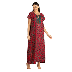 chinese dress ladies Evolove Women's Viscose Liva Long Maxi Night Gown Nighty Dress with Po –  Evolove India main image 1