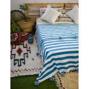 Manta Marroquí Hecha a Mano, Auténtica, Artesanal, Diseño Tribal, Suave, Tejida, Decoración para el Hogar, Regalo - Product Image 1