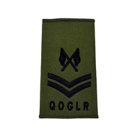 Écusson brodé en toile à coudre pour commandant, avec broderie en dentelle bronze, pour grade de majorette de fanfare (sergent instructeur) Multicam, avec épingle de sûreté