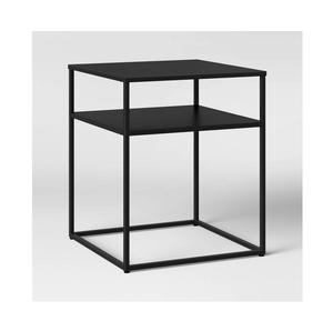 Nouvelle table d'appoint en acier inoxydable faite à la main avec 2 couches supérieures avec finition en fer noir utilisé dans la maison hôtel au prix de gros - Product Image 1