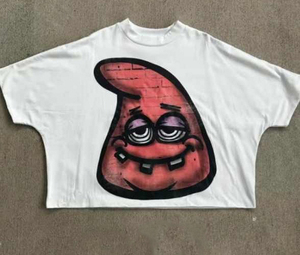 T-shirts à col montant surdimensionné personnalisés T-shirts lourds de gros Chemise unie pour hommes T-shirt coupe carrée - Product Image 1