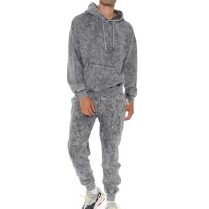 ชุดวอร์มแบบย้อมสีพิเศษ สีพื้น ไซส์ใหญ่ สวมใส่สบาย ผลิตจากผ้าฝ้าย 100% ดีไซน์ปรับได้ บริการ OEM ปี 2026 - Product Image 2