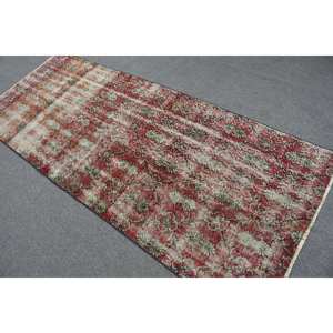 Alfombra turca de área grande, tradicional, rojo, Beige, 3,4x8,3 pies, Material de piel de lana, látex, rectángulo abstracto para habitación de pasillo, 10mm - Product Image 4