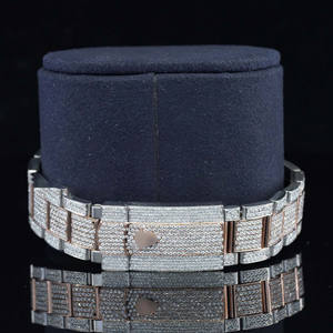 Reloj Totalmente Iced Out Swiss ETA Reloj Moissanite de dos tonos para hombres Reloj automático de lujo con función de fecha Acero inoxidable - Product Image 3