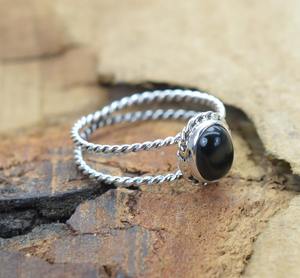 Anillo de piedras preciosas de ónix negro de Plata de Ley 925, joyería hecha a mano, anillo de estilo bohemio de plata, joyería para mujer, regalo de boda para esposa - Product Image 3
