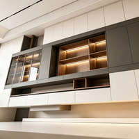 Nouveau meuble TV flottant minimaliste italien moderne, console multimédia en pierre frittée haute brillance, meuble TV mural