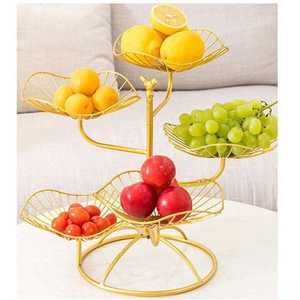 Panier à fruits en laiton tendance 2024, style Art déco industriel, décoration de table pour la maison et l'hôtel, écologique, multifonctionnel, gain de place, rangement - Product Image 1