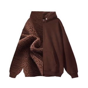 Sweat à capuche polaire oversize vierge personnalisable de qualité supérieure pour l'hiver, avec poche, 100 % coton, vente en gros directe usine - Product Image 3