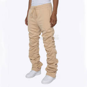 Prix de gros Quantité en vrac Pantalon de survêtement empilé bon marché Pantalon de survêtement empilé léger teint uni - Product Image 2