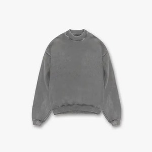 Sweat-shirt pour homme personnalisé, surdimensionné, délavé à l'acide, col rond, coton, molleton français, lourd, brodé, sweat-shirt à capuche en poudre - Product Image 6