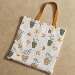 Autumn Cute <b>Canvas</b> Tote <b>Bag</b> with Zipper <b>Drawstring</b> Embroidery Customizable Logo Featuring Chains and Letter Decoration - Product Image 3