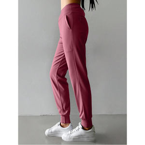 Pantalon de jogging confortable pour femme Lj, style hip-hop, taille haute, tricot élastique, longueur cheville, couleur unie, avec poches, vêtements de sport printemps - Product Image 5