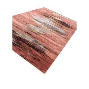 พรมขนสัตว์และวิสโคสทอมือลายเรขาคณิตสีแดงและสีส้มสำหรับใช้ในบ้าน-TNQ-4393 - Product Image 2