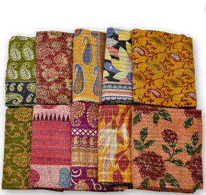 Edredón de Kantha bengalí Vintage, hecho a mano, de algodón Reversible, para uso en Hotel, funda de sofá Gudari, colcha India - Product Image 1