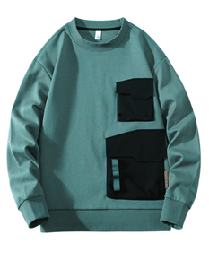 Sweat-shirt pour homme en gros, col rond décontracté, pull à manches longues, en molleton de coton, logo personnalisé, streetwear tendance, fournisseur OEM - Product Image 1