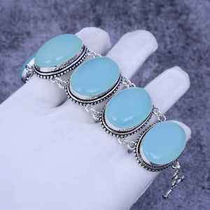 Personnalisé 925 Sterling Silver Rhodium Plaqué Main Designer Fine Jewelry Bracelet pour Femmes Naturel Aqua Fiançailles - Product Image 1