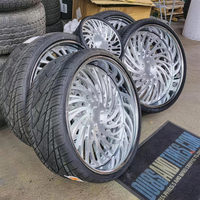 Jantes forgées sur mesure style DUB pour tout-terrain, 22x12 à déport profond, 5x5.5, chromées, 4x4 20x10 pour SUV rehaussés et camions de spectacle Forgiato