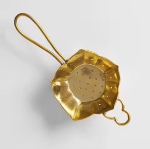 Style Pure Brass <b>Tea</b> Filter Strainer Top Sale Food Grade Reusable Push Strainer <b>Tea</b> Infuser - Product Image 3