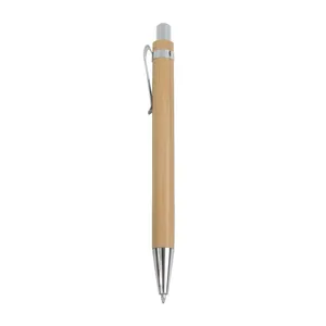 Penna Personalizzata in Bambù con Chiusura a Scatto, Gadget Promozionale Ecologico - Product Image 2