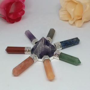 GENERADOR DE ENERGÍA DE SIETE CHAKRA AL POR MAYOR CON CONO DE AMATISTA PIRÁMIDE REIKI CURACIÓN GENERADOR DE CRISTAL FENG SHUI DE AGATA ELEGANTE - Product Image 3