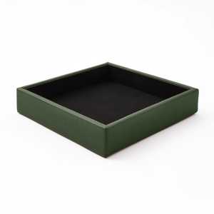 Plateau de service de luxe en cuir PU avec base doublée de velours Plateau durable pour hôtels et restaurants - Product Image 6