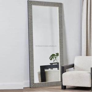 Vente chaude Design Moderne À La Main En Os Incrustation Mur Miroir Cadre par RF Artisanat Tenture Murale Décoratif Chambre Os Miroir Cadre - Product Image 4