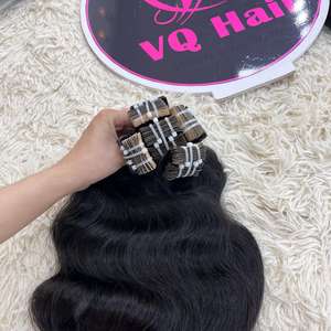 Ensemble complet d'extensions de cheveux humains de style vague naturelle dans la trame de bande de cheveux cambodgiens pour les femmes noires - Product Image 4