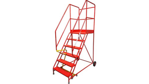 Warehouse 3 <b>Step</b> Rolling Ladder Steel Mobile <b>Step</b> <b>Stool</b> with Wheels Vietnam Manufacturer ISO Certified Professional Grade - Product Image 2