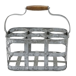 Ancienne cage en métal galvanisé antique Design bouteille de bière Caddy Bar & pique-nique Accessoires - Product Image 4
