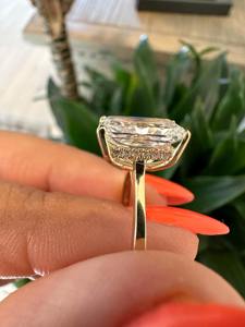 Anillo de Compromiso y Boda de Lujo con Diamante Cultivado en Laboratorio de Corte Radiante de 4 Quilates, Oro de 14K, Certificado IGI, Joyería Fina para Mujer, Pedido al por Mayor - Product Image 2