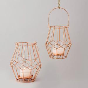 Linternas de velas de mesa y colgantes de alambre de Metal Chapado en cobre de nuevo estilo para artesanías de decoración de hogar y jardín - Product Image 2