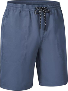 Short de sport décontracté pour hommes 100% coton respirant tricoté taille extensible avec 5 poches dont 1 poche zippée vente en gros - Product Image 2
