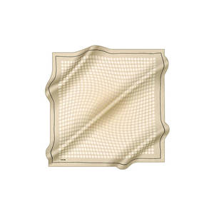 ผ้าพันคอและผ้าเช็ดหน้าผ้าไหมสีเบจลายจุดสี่เหลี่ยม - Product Image 1