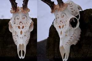 Sculpture à la main exquise et cornes majestueuses pour l'art mural culturel contemporain - Product Image 3