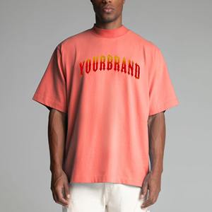 Nueva llegada de alta calidad de los hombres camisetas gota hombro Ringer algodón ropa de calle camiseta de peso pesado Looser Fit camisa transpirable - Product Image 4