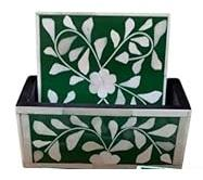 <b>Set</b> of 4 Classic Eco-Friendly Bone Inlay Coasters for Luxury Serving Gifting Home Decor - Product Image 2