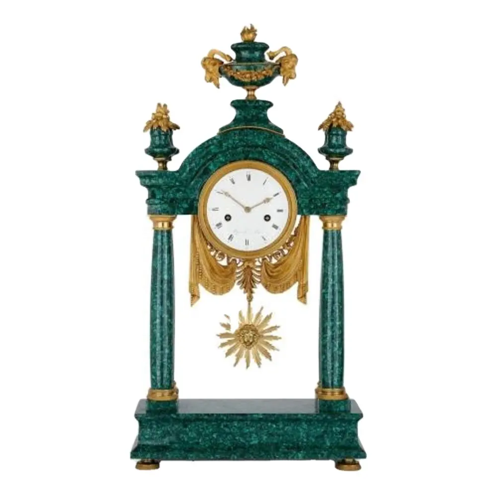 Modern look French stylish look malachite desktop clock home Interior