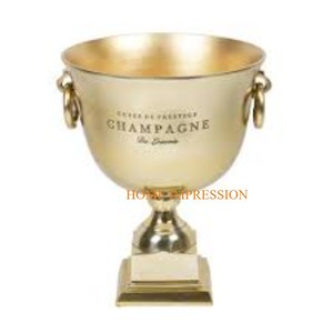 Seau à glace en laiton massif pour fêtes d'hôtels et de restaurants Seau à bouteille de vin le plus vendu - Product Image 1