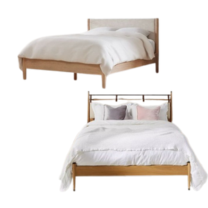 Mobilier moderne et design en bois de chêne massif pour chambre à coucher cadre de lit en bois pour grand lit ensemble de chambre à coucher lits en bois produit de luxe - Product Image 3