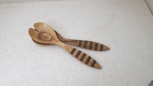 Top Quality Wooden Salad Server Kitchen Utensils Salad Tools Large <b>Serving</b> <b>Spoon</b> and Fork Kitchenware Essential Cooking Tools - Product Image 6