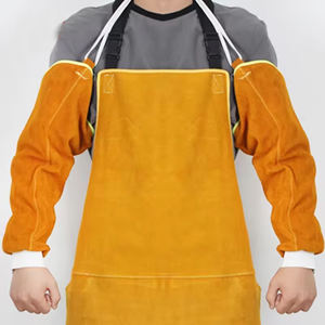 Veste de travail à manches en cuir respirante confortable sécurité durable soudage ignifuge résistant à la chaleur étincelle de protection - Product Image 4