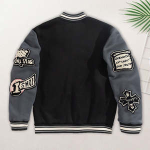 Chaqueta universitaria de diseño personalizado de fabricación de fábrica para hombre, ropa de calle al por mayor con bordado y chaquetas de hombre de calidad superior - Product Image 2
