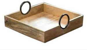 100% naturel fait à la main plateau de service en bois personnalisé décoratif design personnalisé cuisine usage domestique - Product Image 4