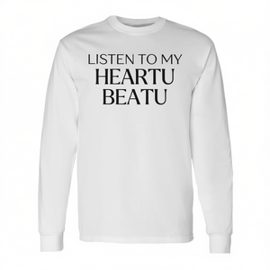 Camiseta de Manga Larga Changbin Meme Karaoke con Frase 'Escucha el Latido de mi Corazón' para Promociones - Product Image 2