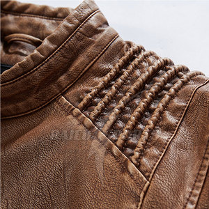 Veste en cuir à manches longues pour hommes de haute qualité à la mode avec logo avant Concevez votre propre meilleur prix! - Product Image 5